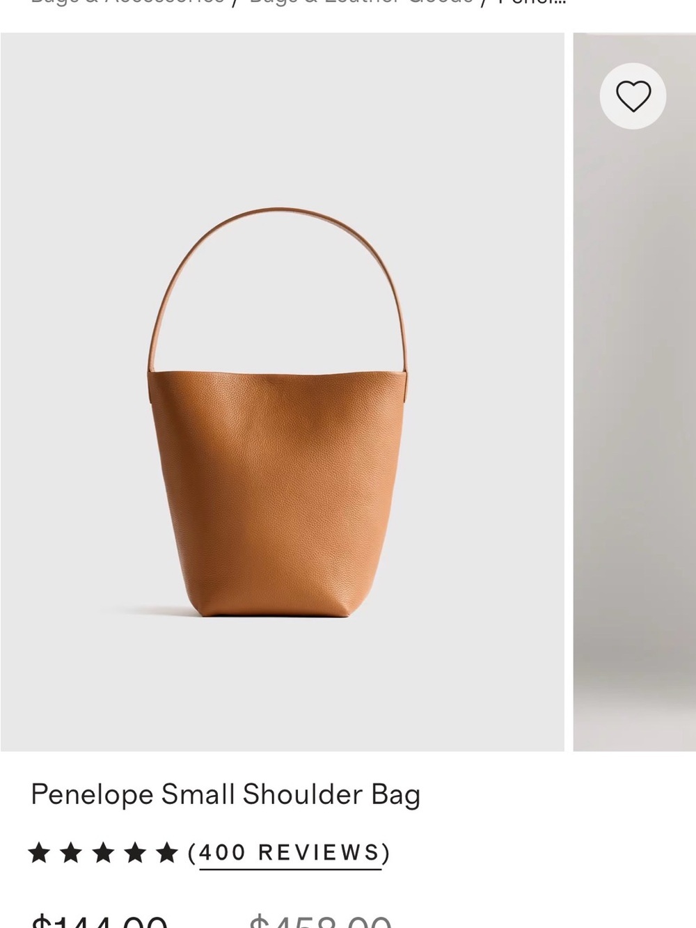 Quince Penelope Small Shoulder Bag — Cognac